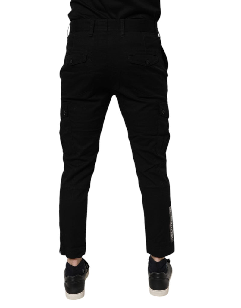 Black Cotton Stretch Skinny Cargo Denim Jeans Dolce & Gabbana