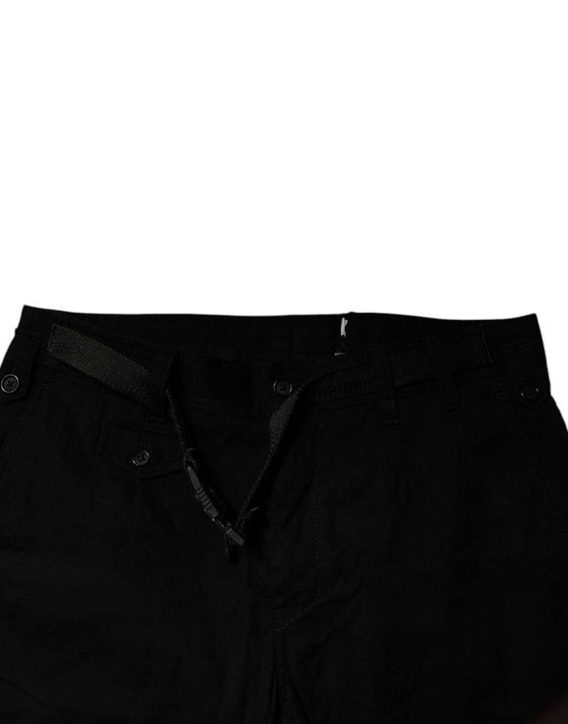 Black Cotton Stretch Skinny Cargo Denim Jeans Dolce & Gabbana