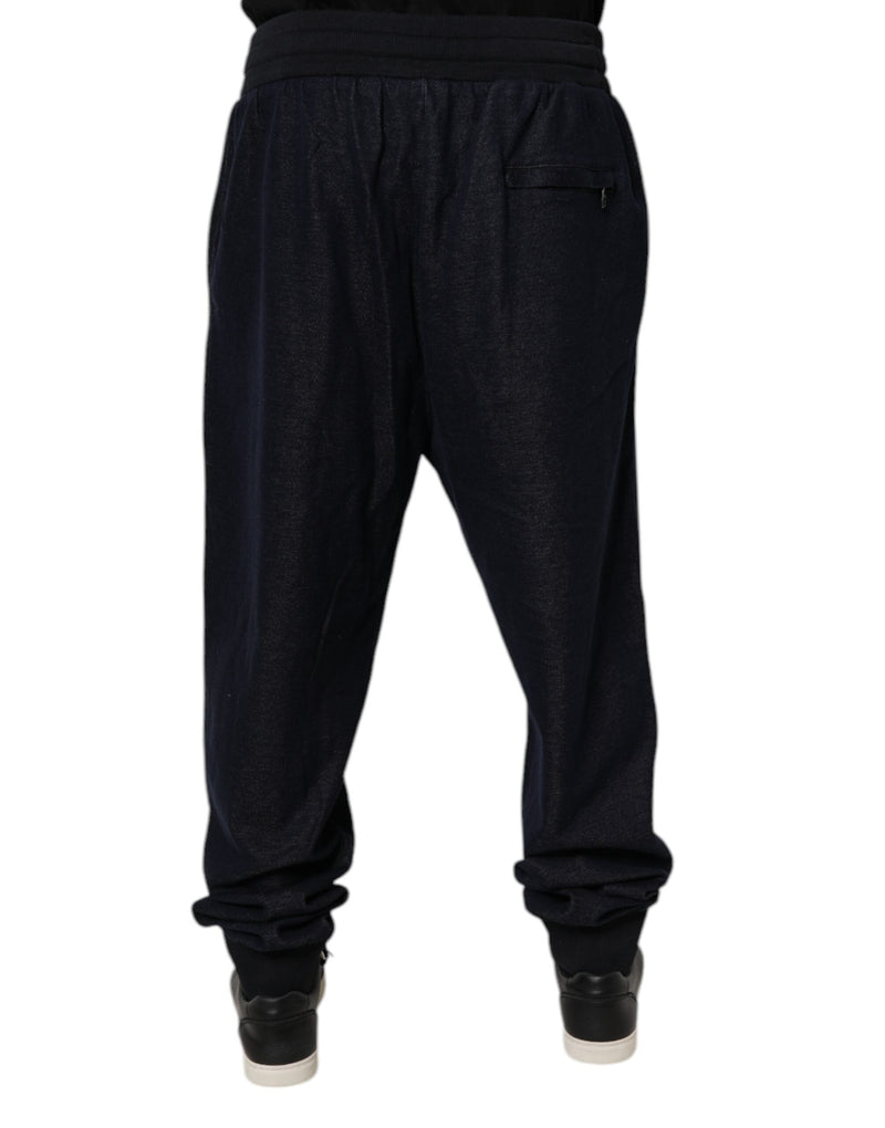 Black Jacquard Cotton Jogger Sweatpants Pants Dolce & Gabbana