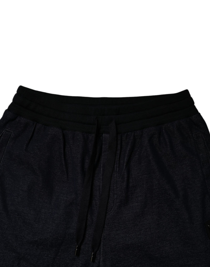 Black Jacquard Cotton Jogger Sweatpants Pants Dolce & Gabbana