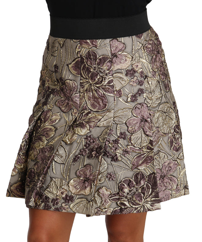 Elegant Floral A-Line Jacquard Skirt Dolce & Gabbana