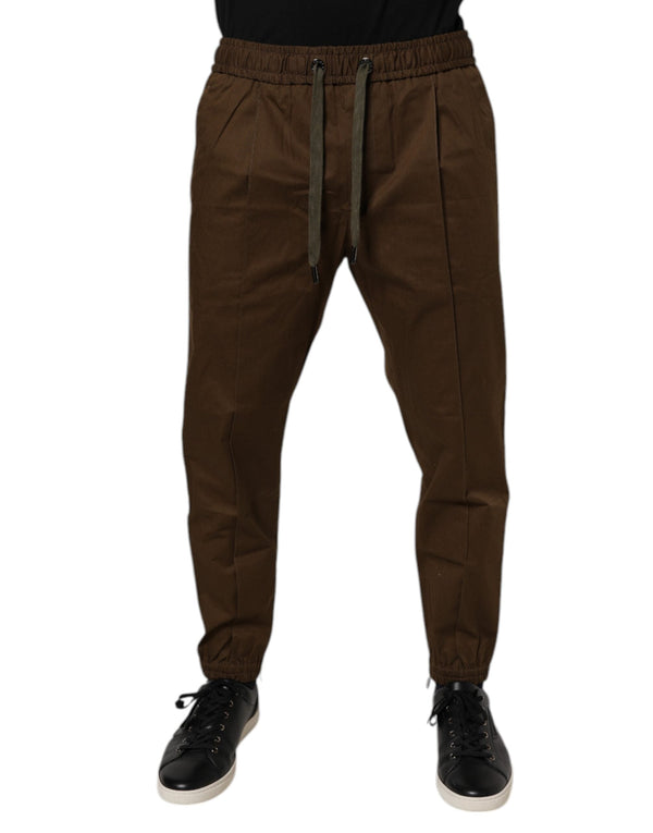 Brown Cotton Stretch Jogger Sweatpants Pants Dolce & Gabbana