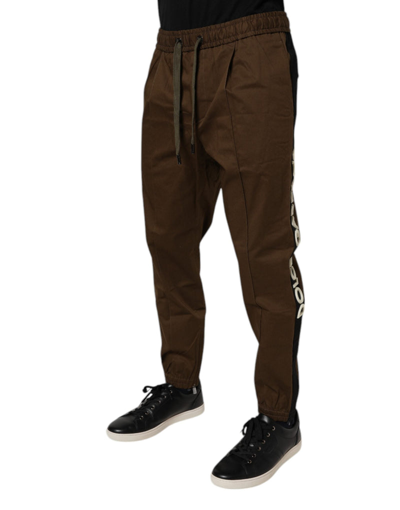Brown Cotton Stretch Jogger Sweatpants Pants Dolce & Gabbana