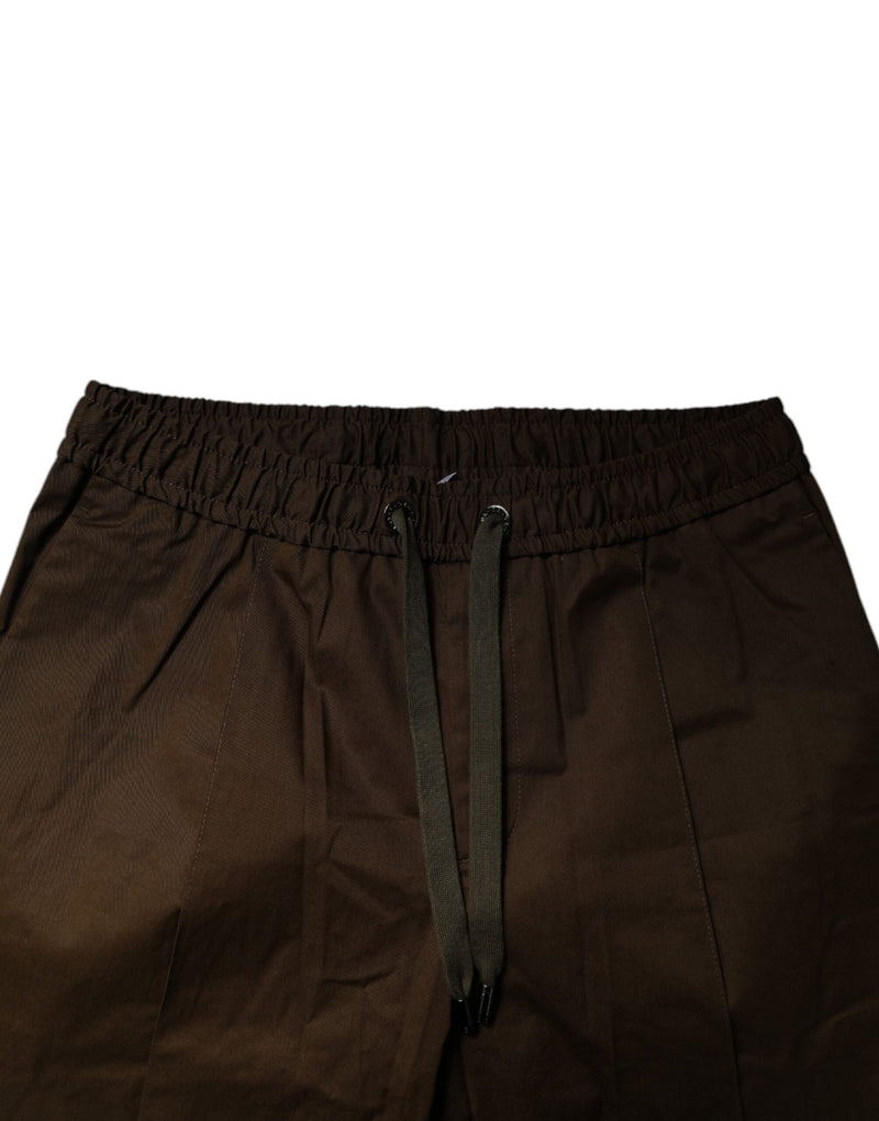 Brown Cotton Stretch Jogger Sweatpants Pants Dolce & Gabbana