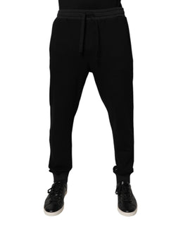 Black Logo Men Jogger Cotton Sweatpants Pants Dolce & Gabbana