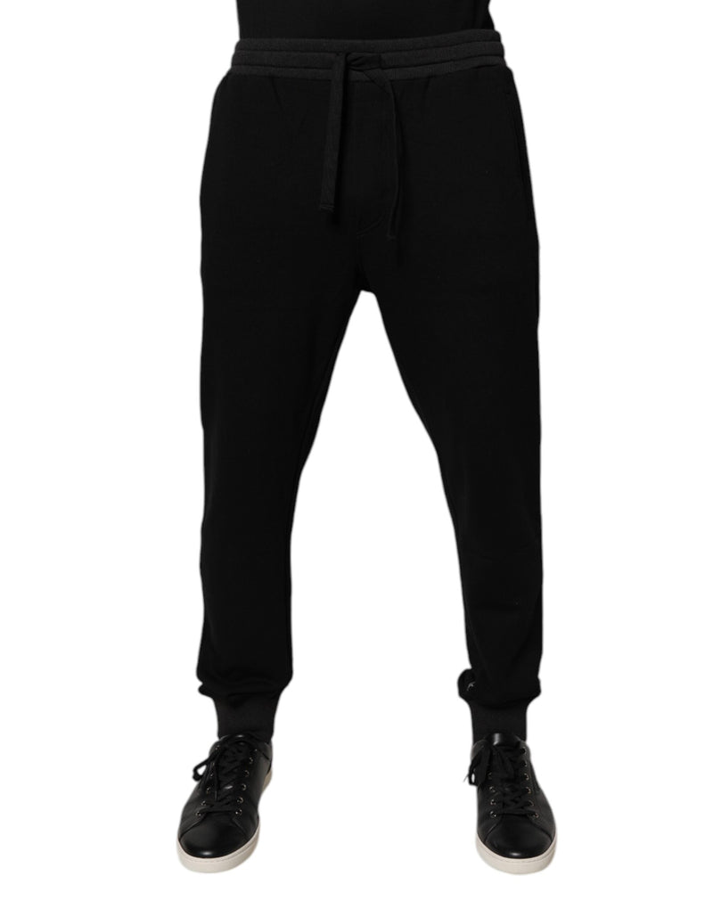 Black Logo Men Jogger Cotton Sweatpants Pants Dolce & Gabbana