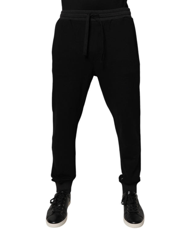 Black Logo Men Jogger Cotton Sweatpants Pants Dolce & Gabbana