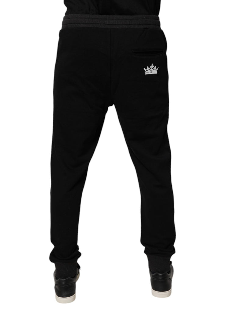 Black Logo Men Jogger Cotton Sweatpants Pants Dolce & Gabbana