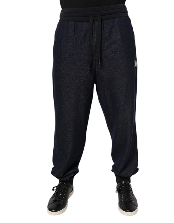 Black Jacquard Jogger Men Sweatpants Pants Dolce & Gabbana