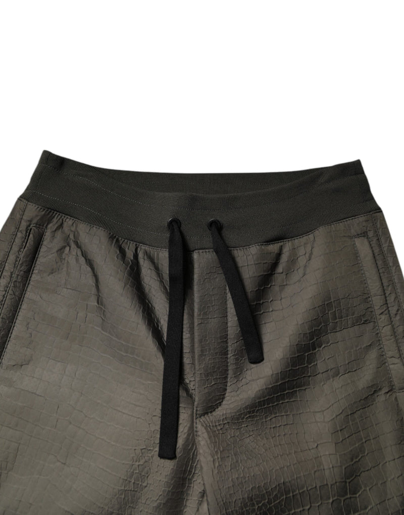 Brown Lambskin Leather Men Sweatpants Pants Dolce & Gabbana