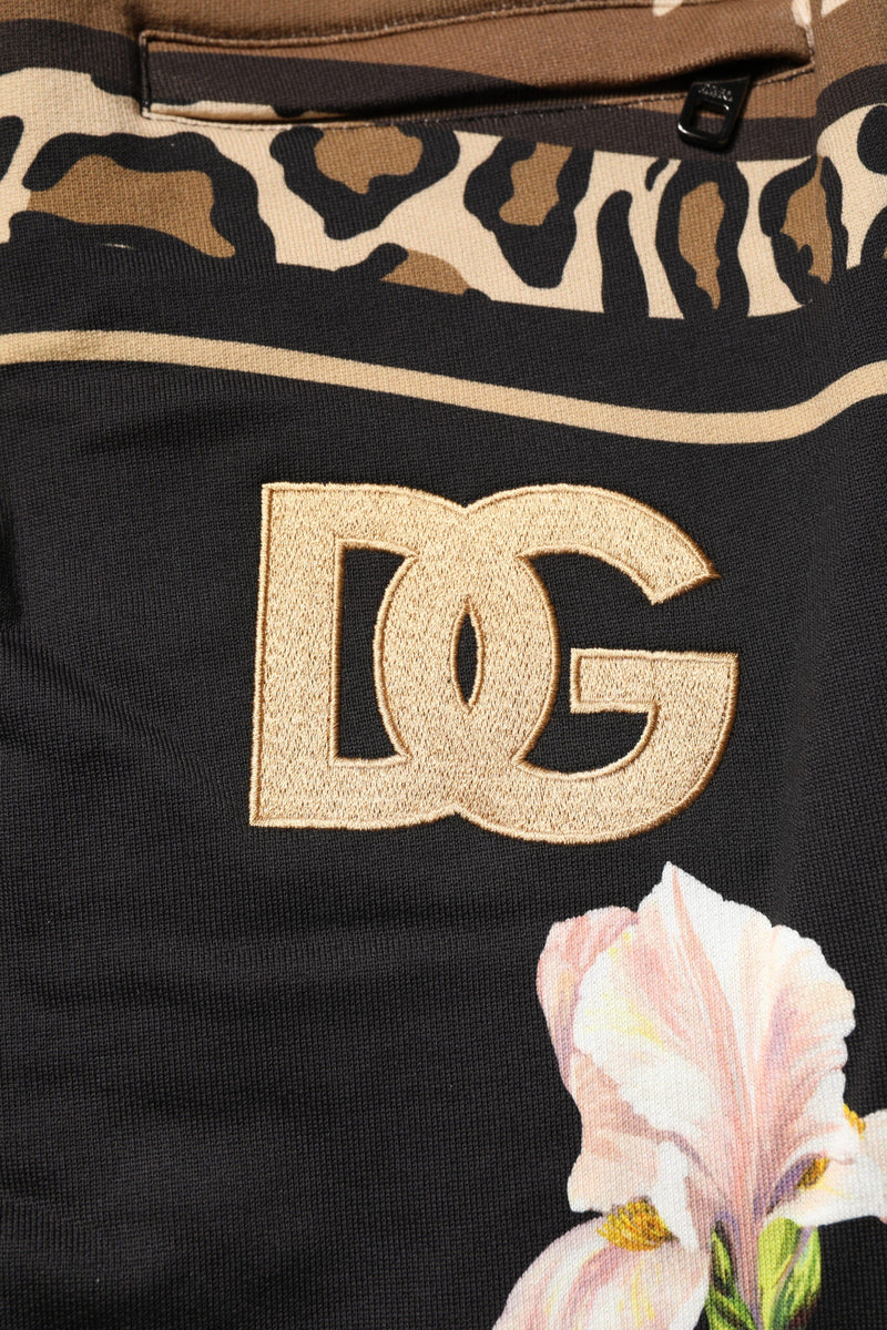 Black Floral Cotton Jogger Sweatpants Pants Dolce & Gabbana