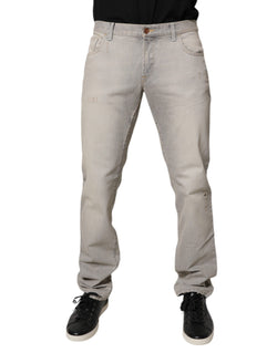 Light Gray Cotton Skinny Denim Jeans Dolce & Gabbana