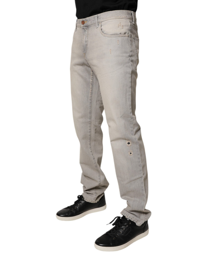 Light Gray Cotton Skinny Denim Jeans Dolce & Gabbana