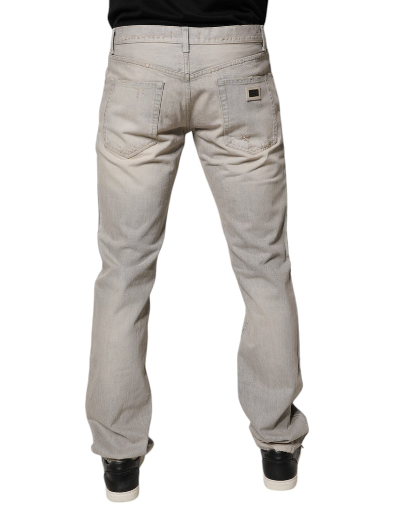 Light Gray Cotton Skinny Denim Jeans Dolce & Gabbana