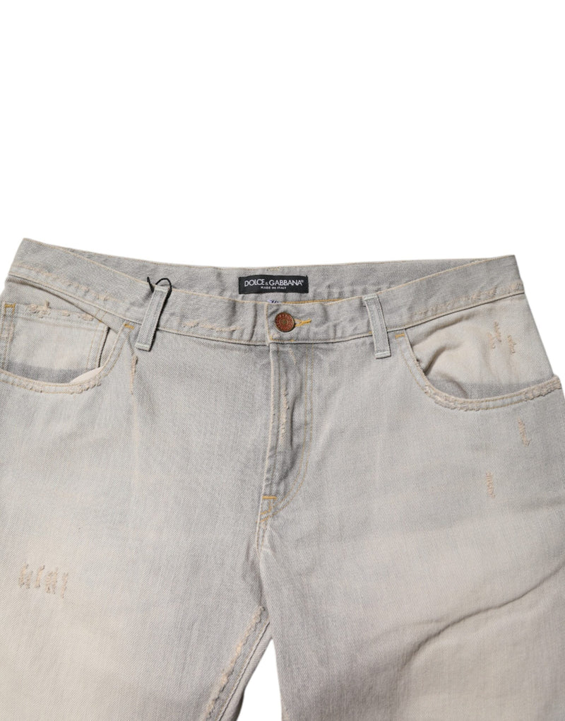 Light Gray Cotton Skinny Denim Jeans Dolce & Gabbana