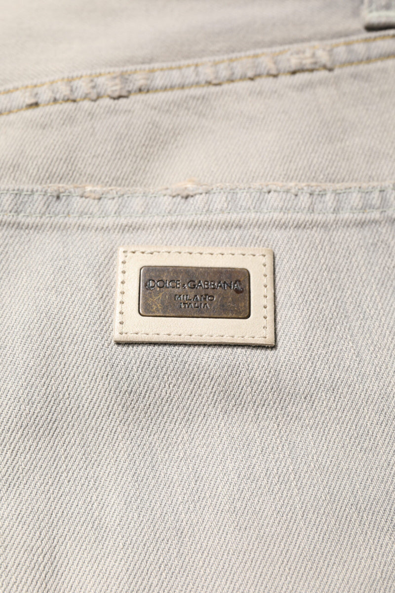 Light Gray Cotton Skinny Denim Jeans Dolce & Gabbana