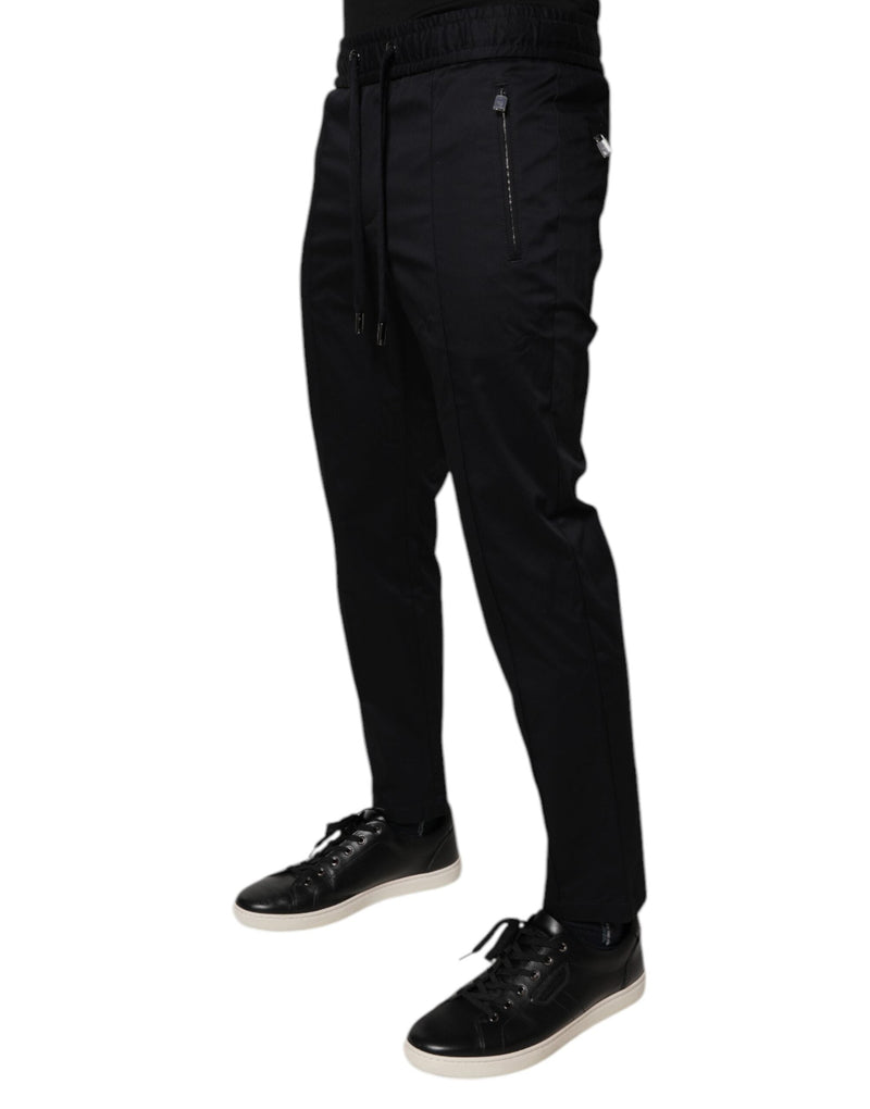 Dark Blue Cotton Men Jogger Sweatpants Pants Dolce & Gabbana