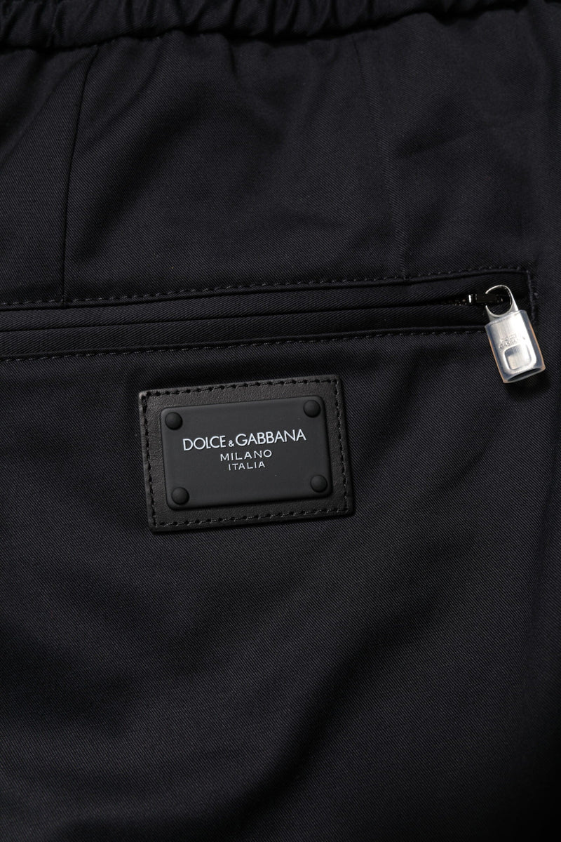 Dark Blue Cotton Men Jogger Sweatpants Pants Dolce & Gabbana