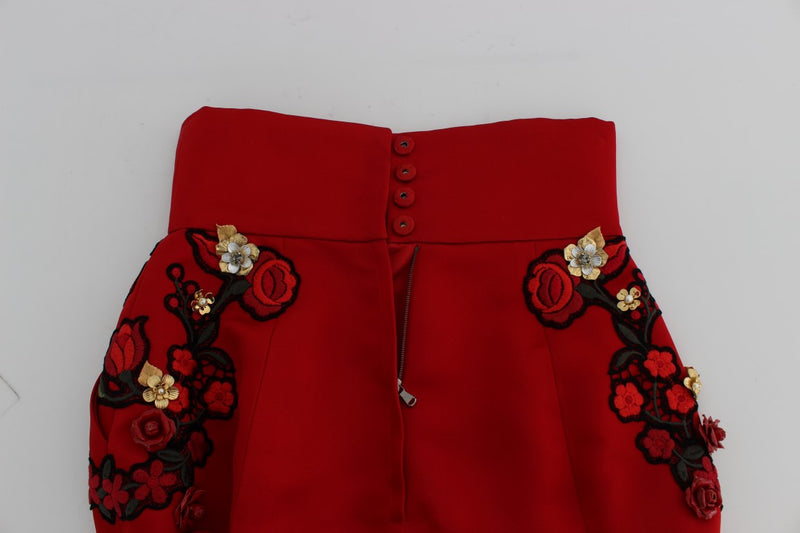 Enchanted Sicily Embroidered Silk Shorts Dolce & Gabbana