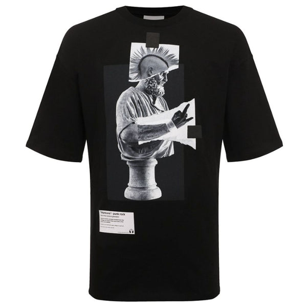 Black Cotton T-Shirt Diego Venturino
