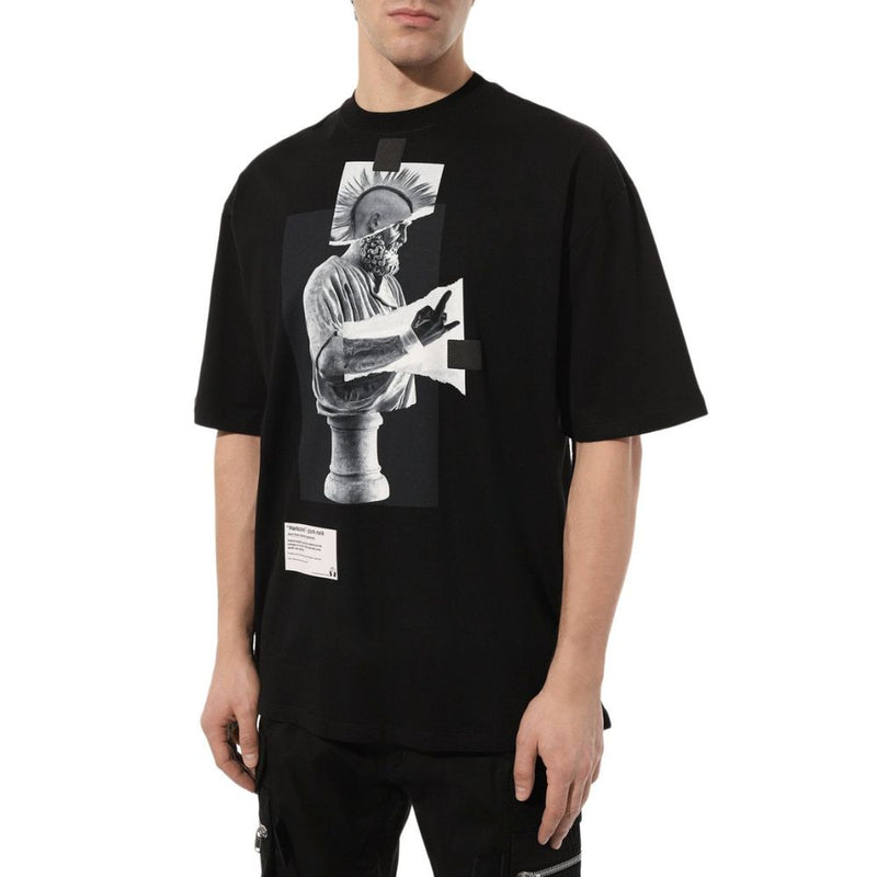 Black Cotton T-Shirt Diego Venturino