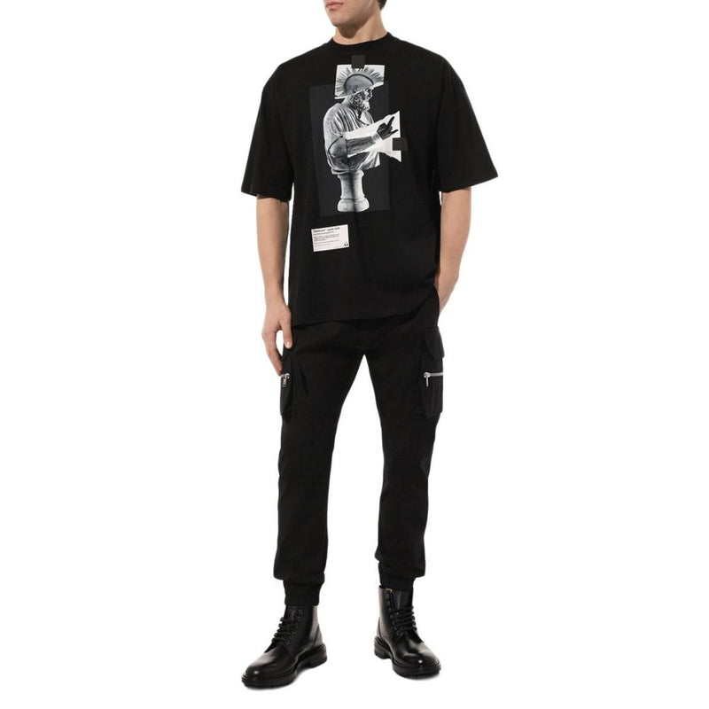 Black Cotton T-Shirt Diego Venturino