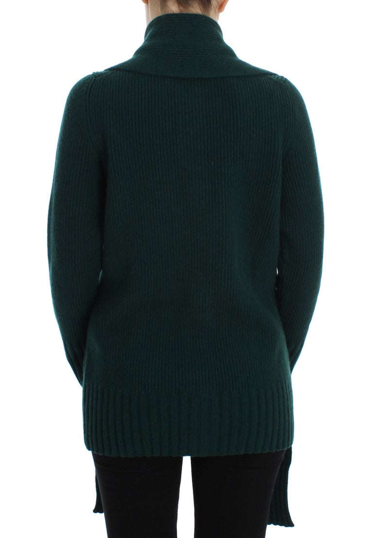 Elegant Green Cashmere Cardigan Sweater Dolce & Gabbana