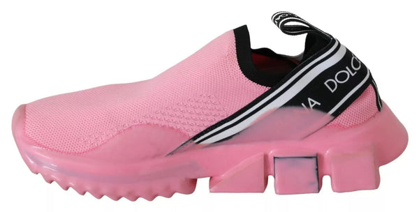 Pink Low Top Sorrento Sneakers Slip On Casual Shoes Dolce & Gabbana