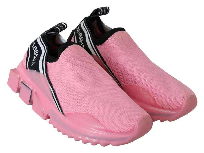 Pink Low Top Sorrento Sneakers Slip On Casual Shoes Dolce & Gabbana