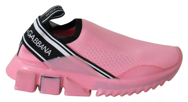 Pink Low Top Sorrento Sneakers Slip On Casual Shoes Dolce & Gabbana