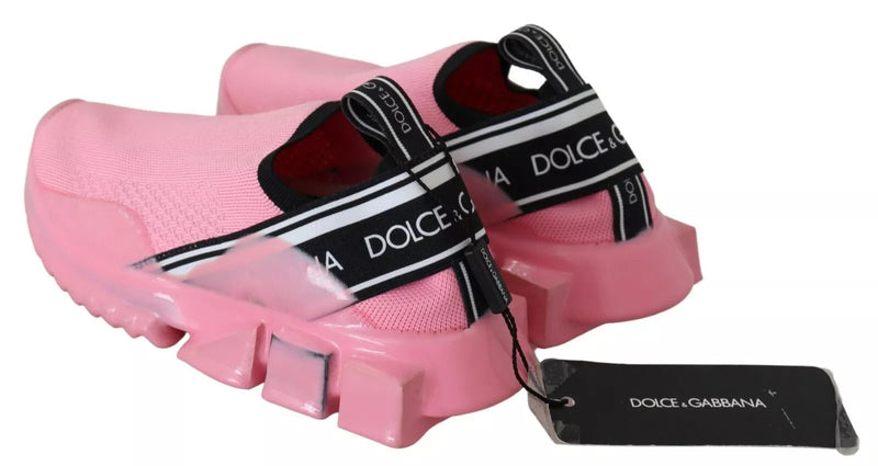 Pink Low Top Sorrento Sneakers Slip On Casual Shoes Dolce & Gabbana