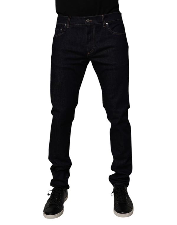 Black Cotton Stretch Men Skinny Denim Jeans Dolce & Gabbana