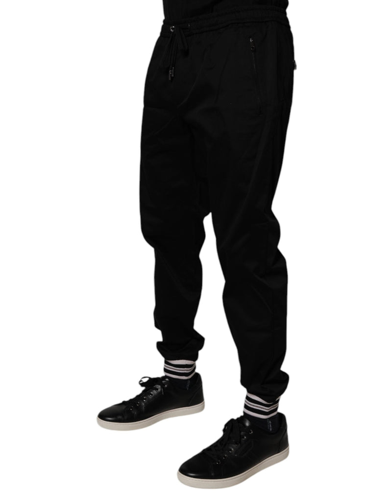 Black Cotton Stretch Jogger Sweatpants Pants Dolce & Gabbana