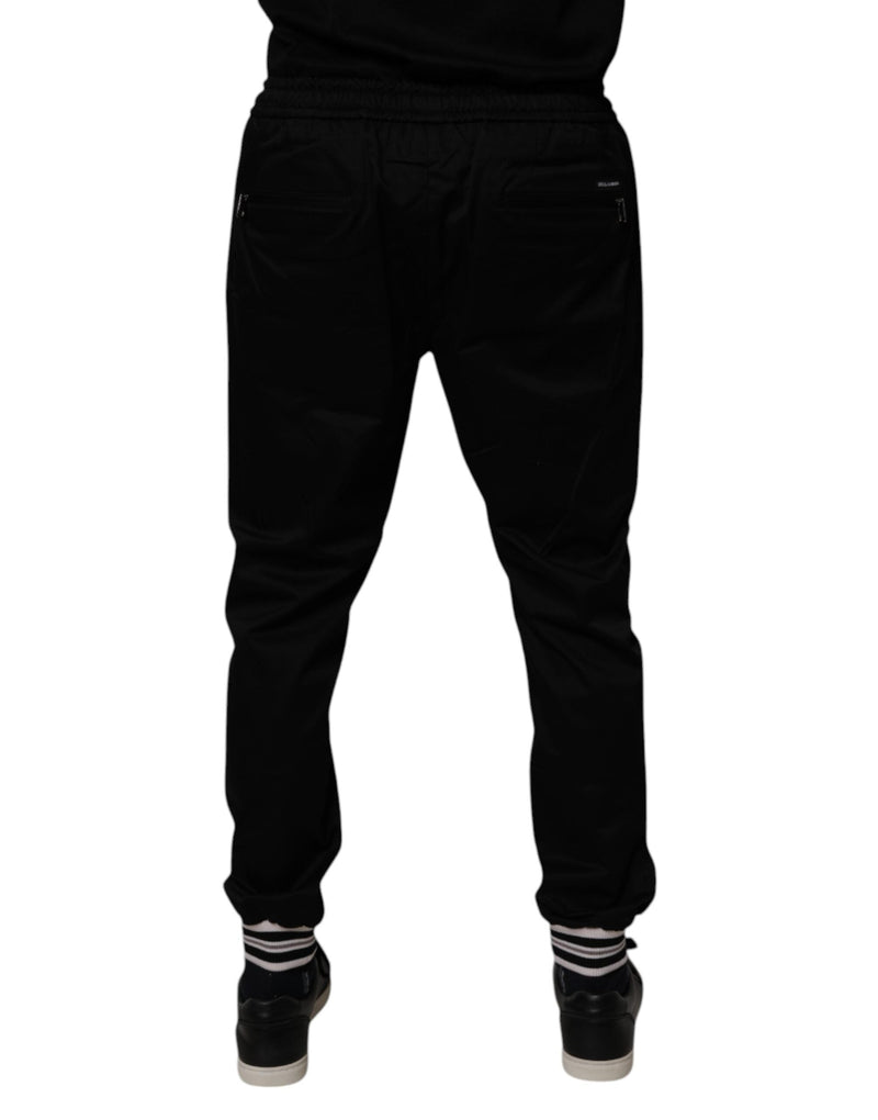 Black Cotton Stretch Jogger Sweatpants Pants Dolce & Gabbana