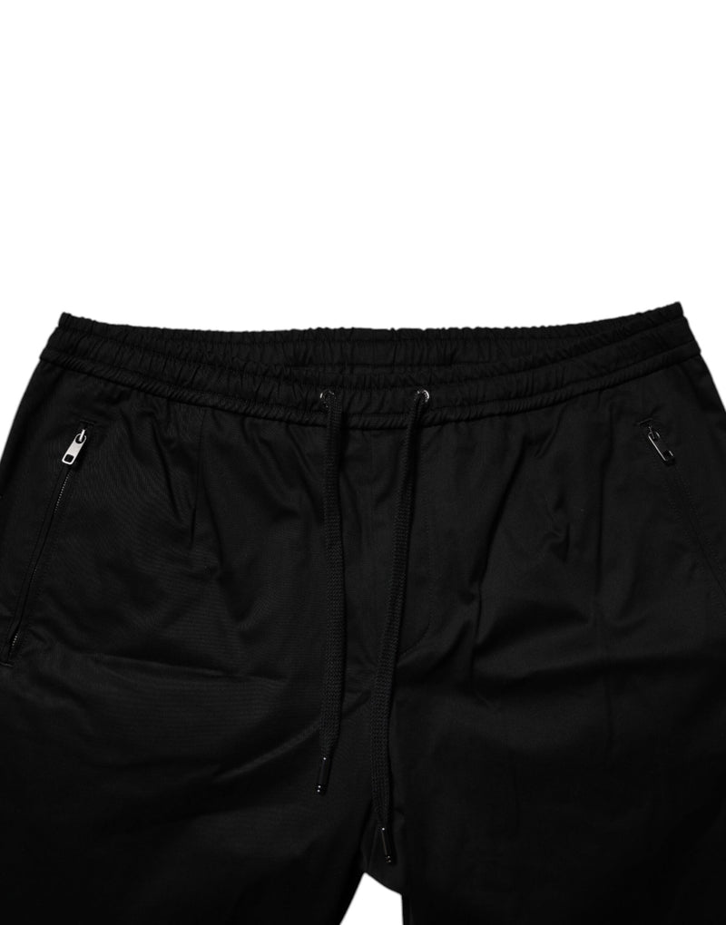 Black Cotton Stretch Jogger Sweatpants Pants Dolce & Gabbana