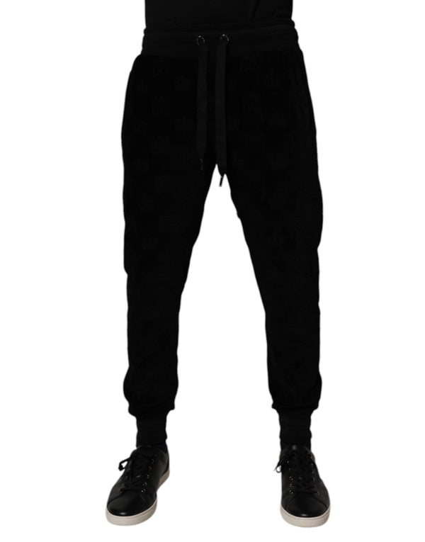 Black Cotton Jogger Men Sweatpants Pants Dolce & Gabbana