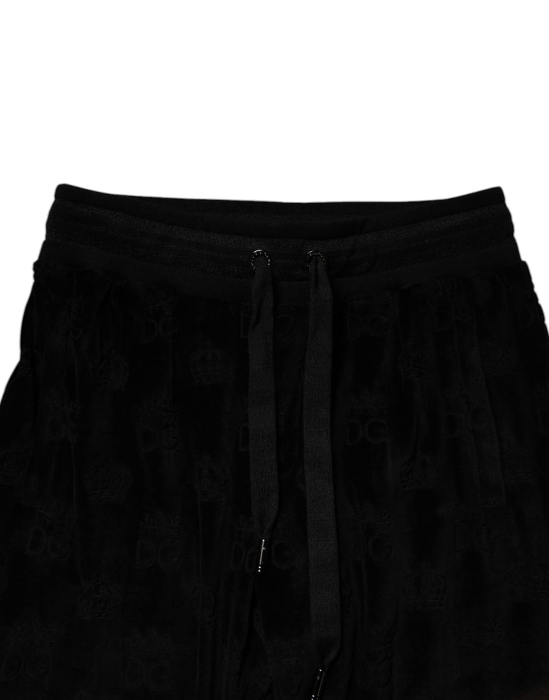 Black Cotton Jogger Men Sweatpants Pants Dolce & Gabbana