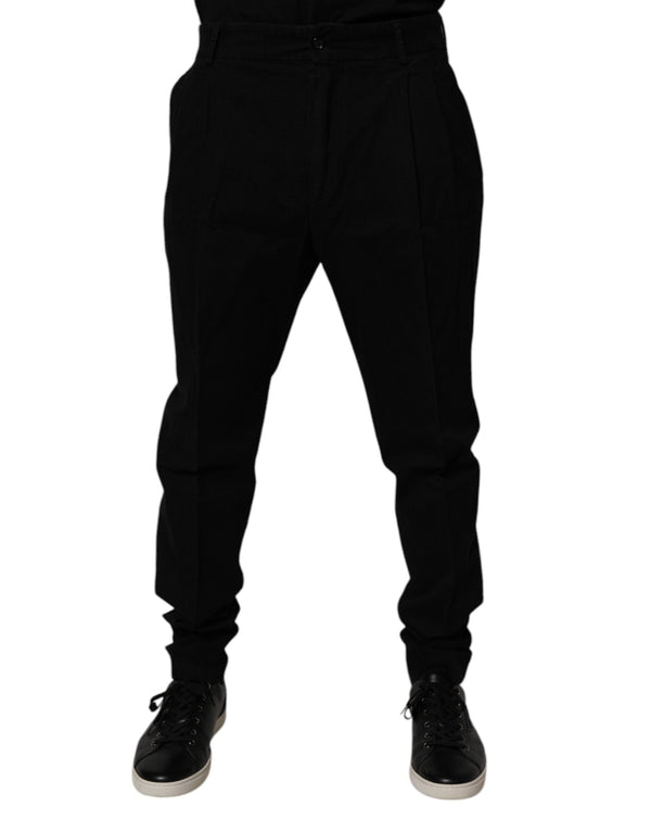 Black Cotton Stretch Skinny Pants Dolce & Gabbana