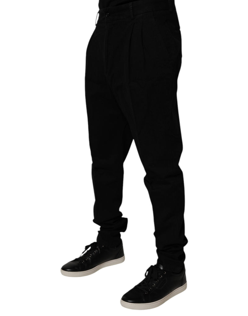 Black Cotton Stretch Skinny Pants Dolce & Gabbana