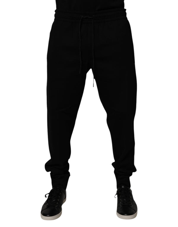 Black Cotton Blend Jogger Sweatpants Pants Dolce & Gabbana