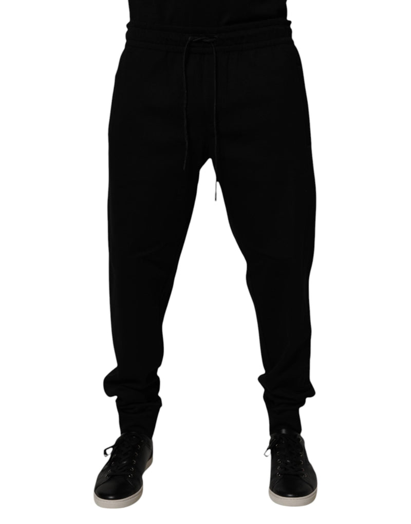 Black Cotton Blend Jogger Sweatpants Pants Dolce & Gabbana