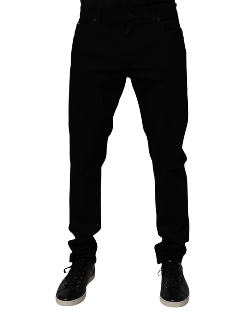 Black Cotton Stretch Slim Fit Men Denim Jeans Dolce & Gabbana