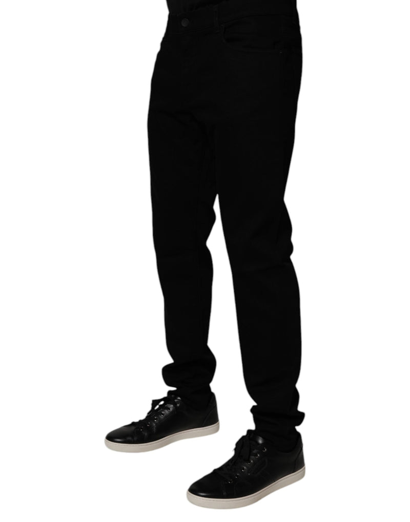 Black Cotton Stretch Slim Fit Men Denim Jeans Dolce & Gabbana