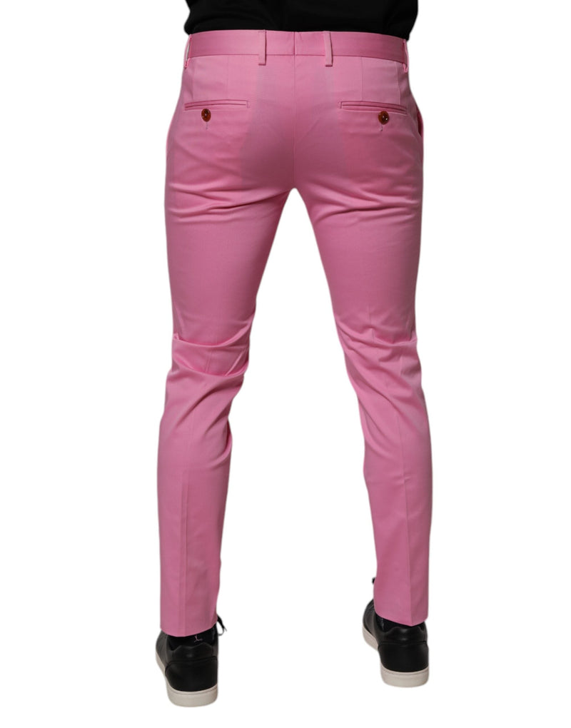 Pink Cotton Slim Fit Men Dress Formal Pants Dolce & Gabbana