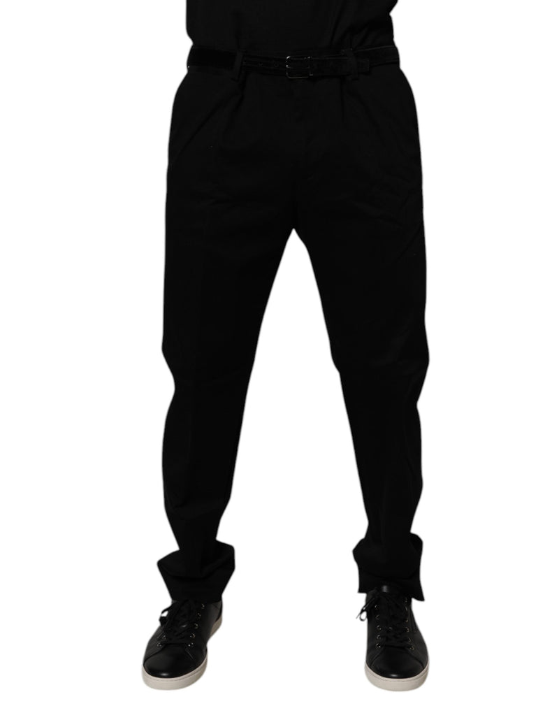 Black Cotton Men Skinny Dress Formal Pants Dolce & Gabbana