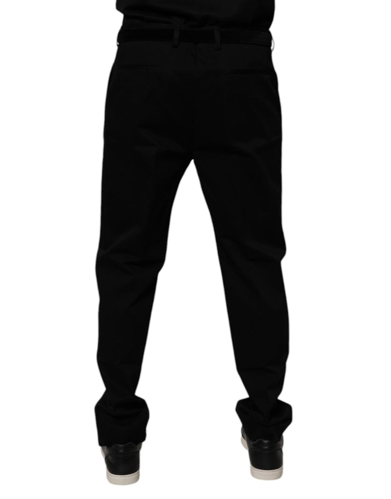 Black Cotton Men Skinny Dress Formal Pants Dolce & Gabbana
