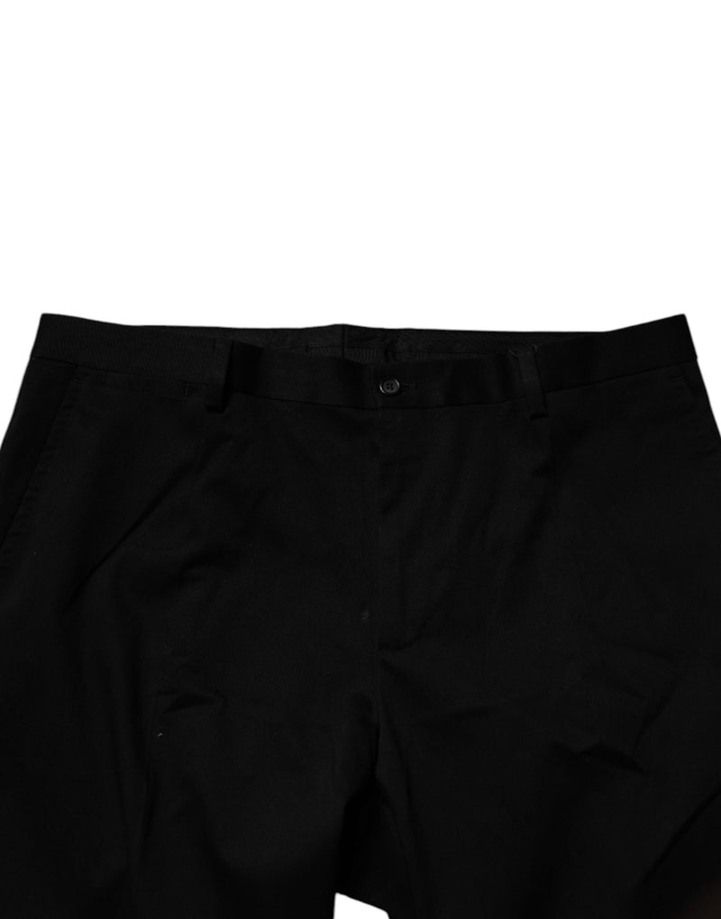 Black Cotton Men Skinny Dress Formal Pants Dolce & Gabbana