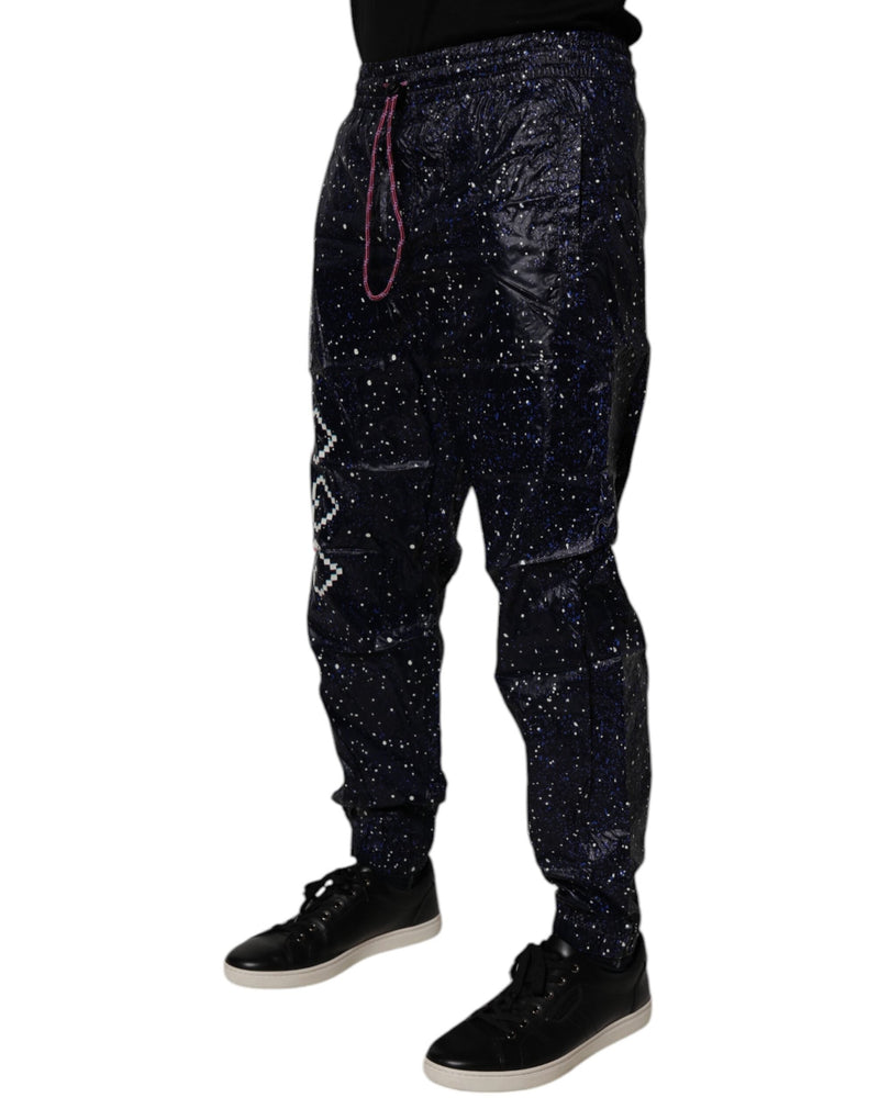 Dark Blue DG Game Print Cotton Jogger Pants Dolce & Gabbana