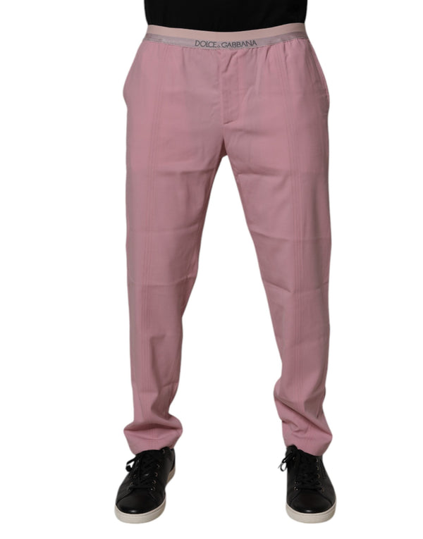 Pink Cotton Stretch Chino Pants Dolce & Gabbana