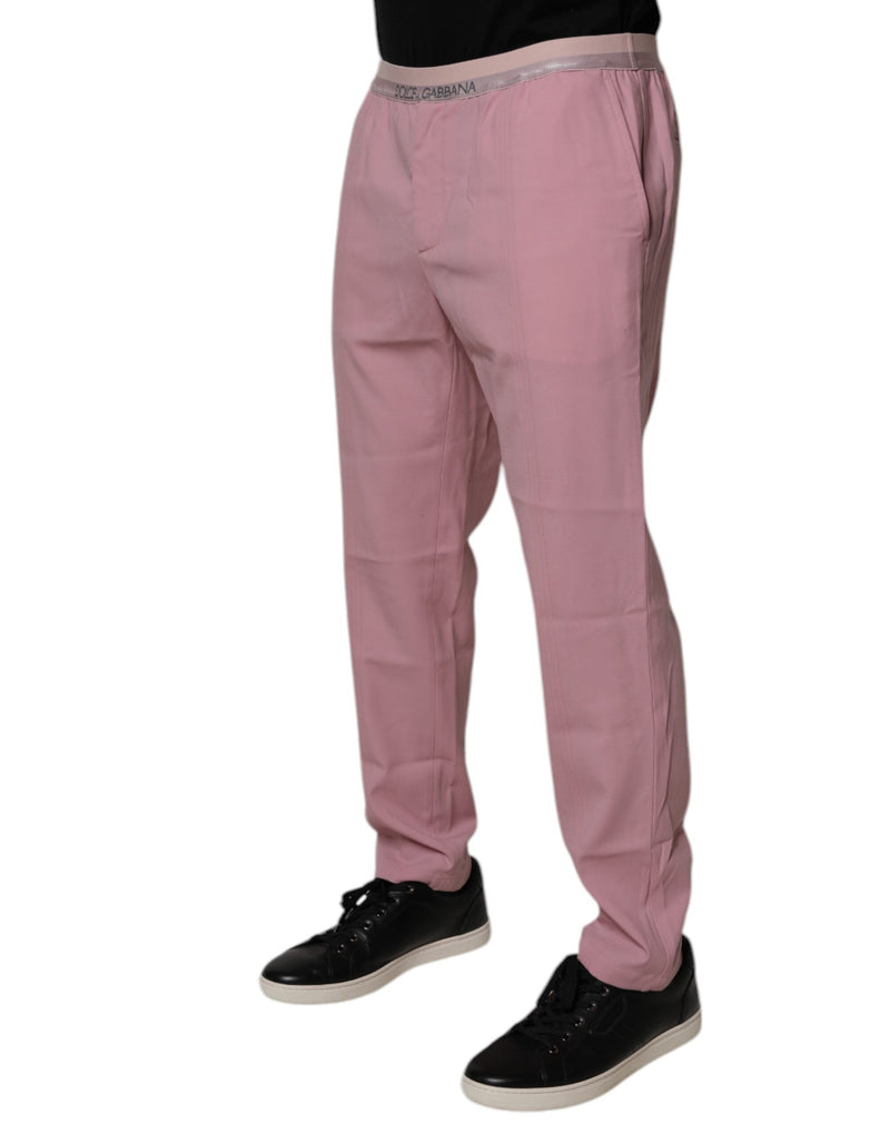 Pink Cotton Stretch Chino Pants Dolce & Gabbana